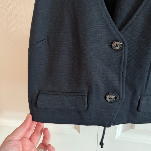 Anthropologie Maeve Black Cropped Vest, Size 8 - Picture 3 of 8